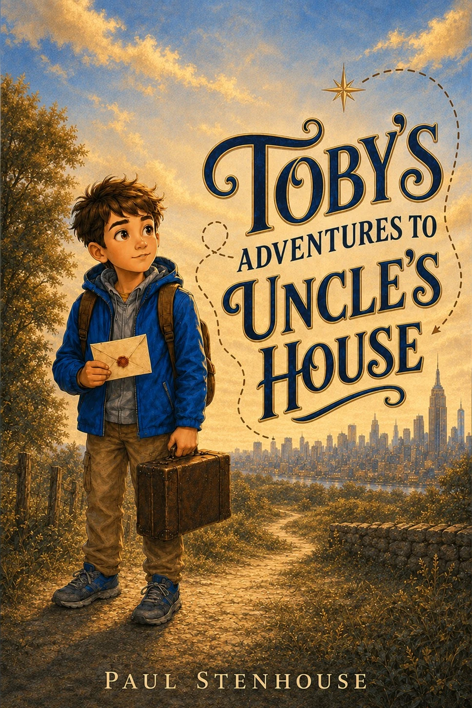 The official front cover of Toby’s Adventures to Uncle’s House by Paul Stenhouse